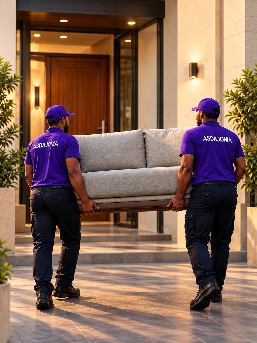 ASDAJOMA moving team carrying a sofa